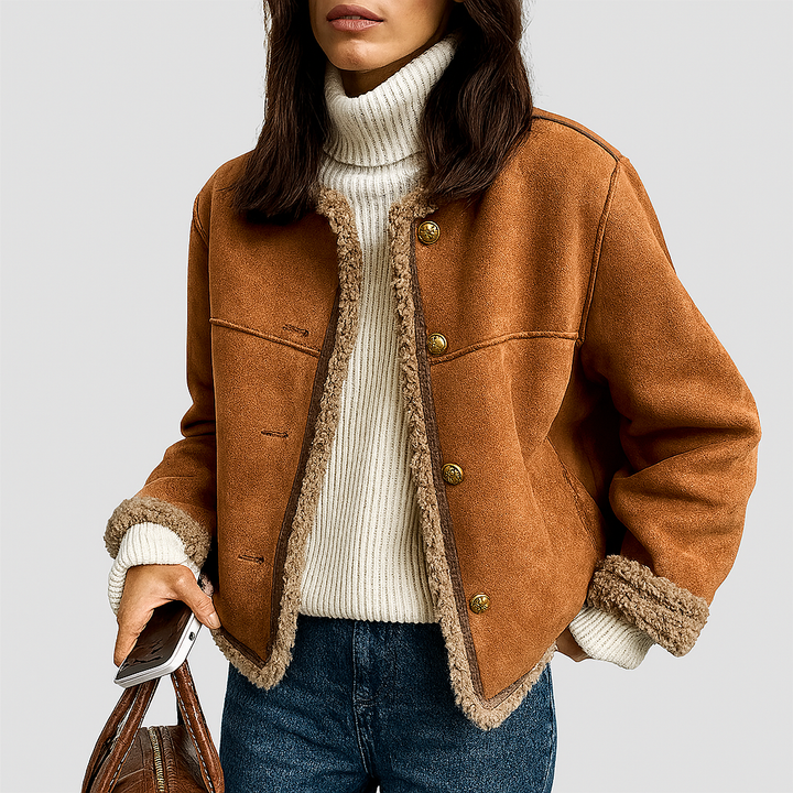 Isabella™ Shearling Button-Up Jacket