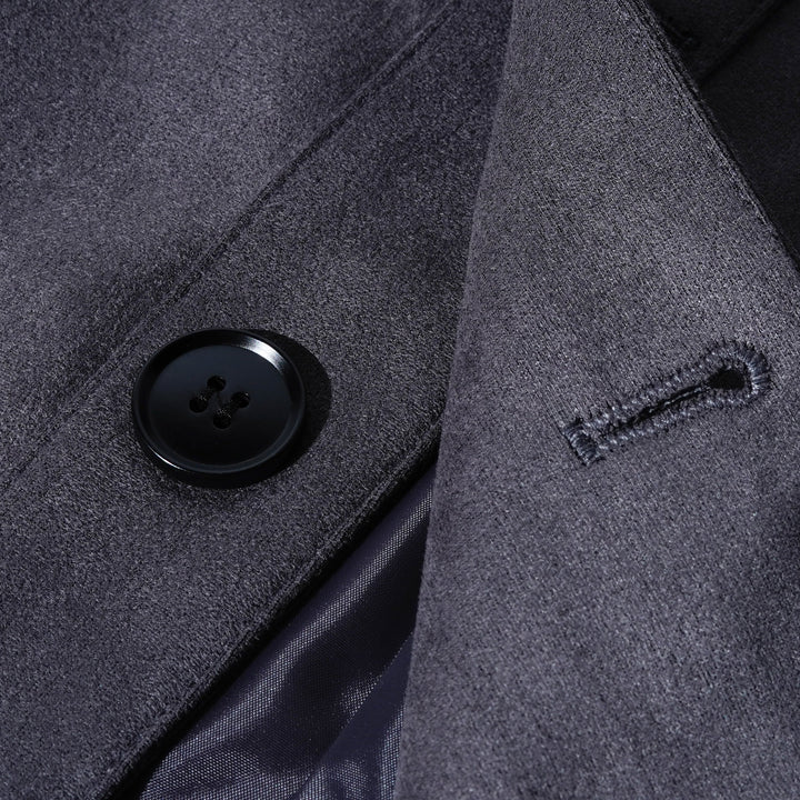 Męska Vintage Suede Kurtka Z Kołnierzem Stojącym Na Guziki 65731063Y