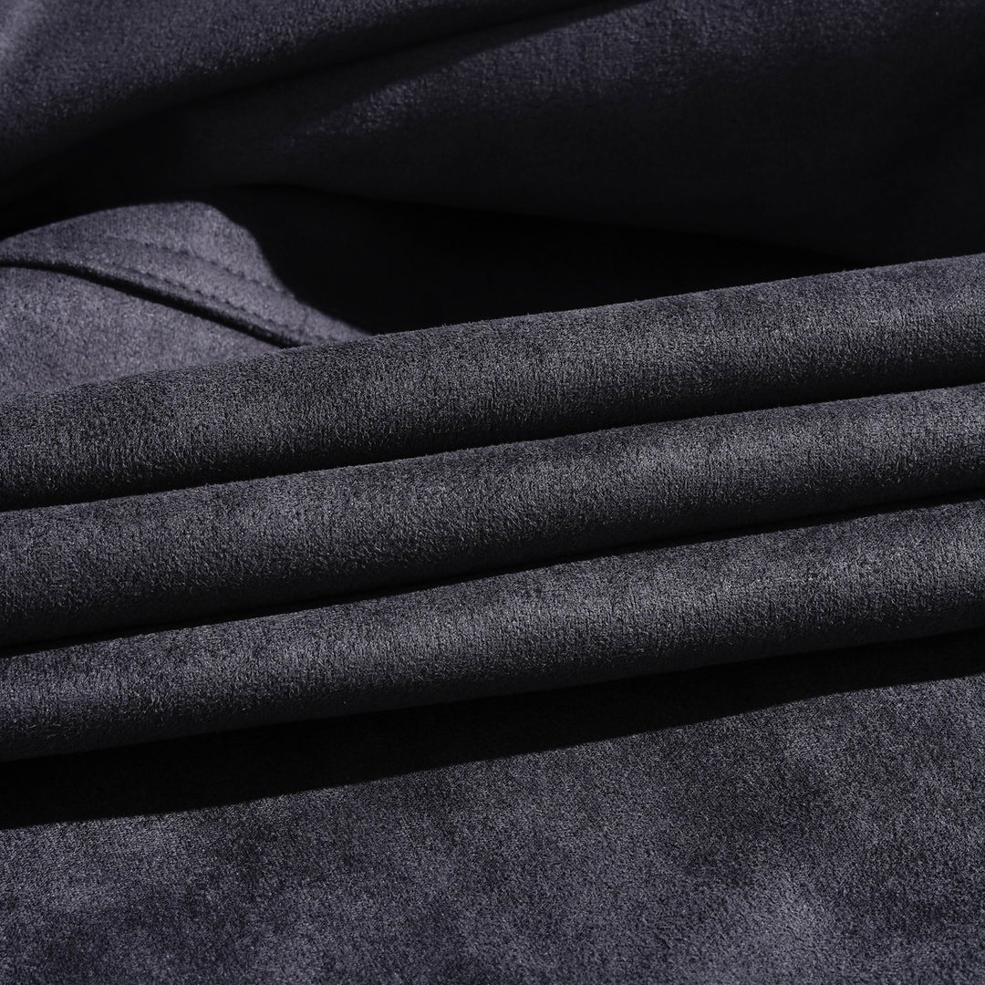 Męska Vintage Suede Kurtka Z Kołnierzem Stojącym Na Guziki 65731063Y