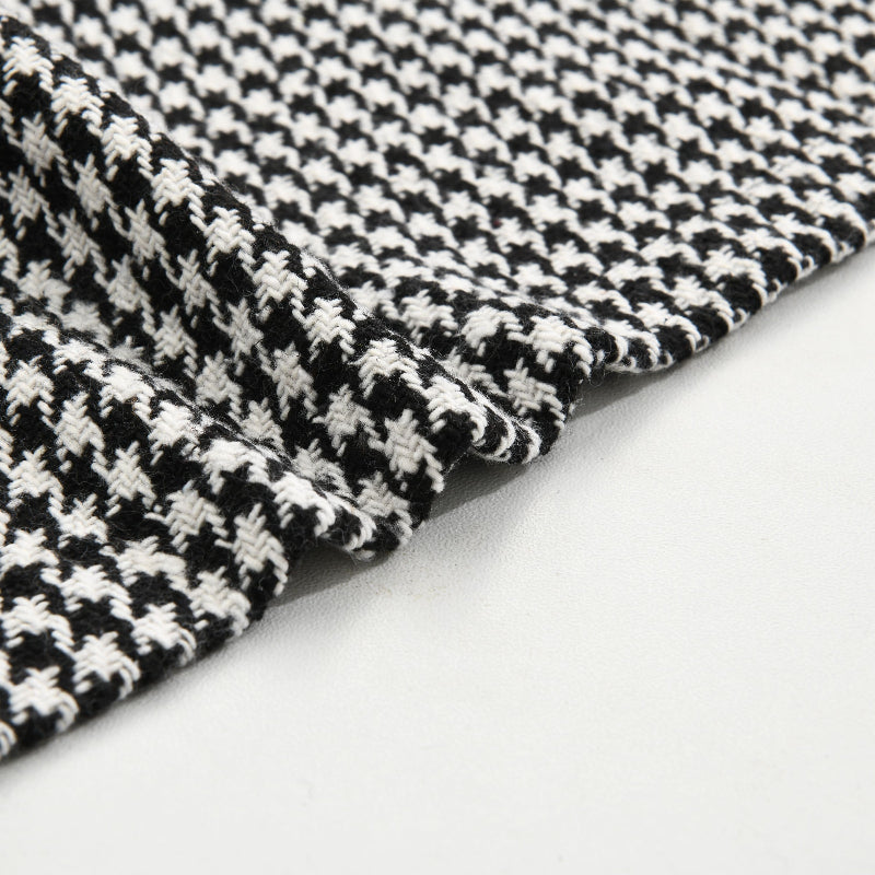 Męska Vintage Marynarka Koszulowa w Kratę Houndstooth z Klapami 85588306M