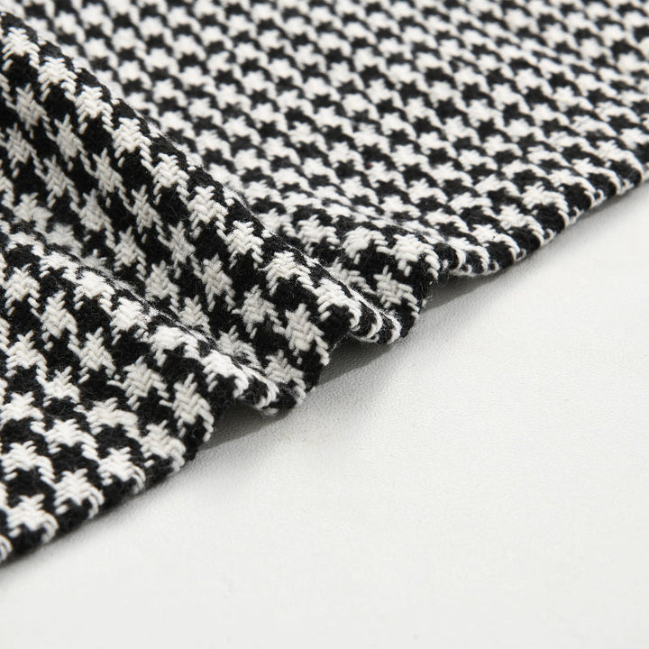 Męska Vintage Marynarka Koszulowa w Kratę Houndstooth z Klapami 85588306M