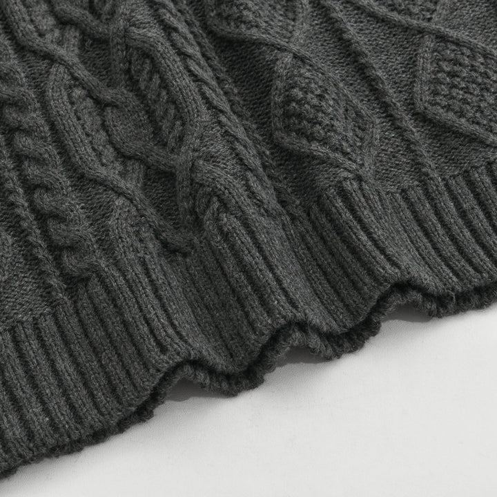 Męski vintage sweter z dzianiny z kołnierzem stojącym 63163731X