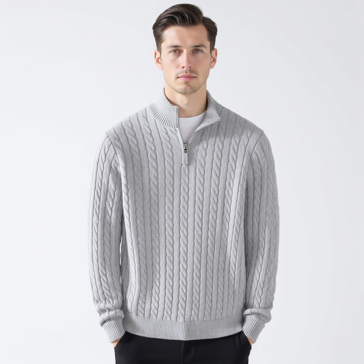 Corleone Classics – Sweter Dzianinowy z Półzamkiem