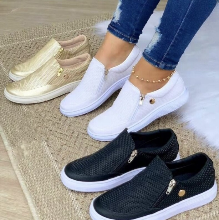 Mila – Stylowe Slip-On z Zamkiem