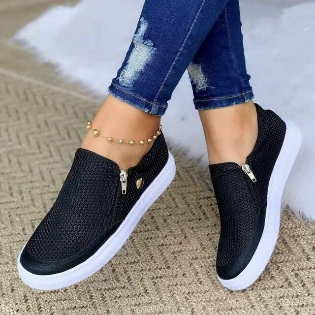 Mila – Stylowe Slip-On z Zamkiem