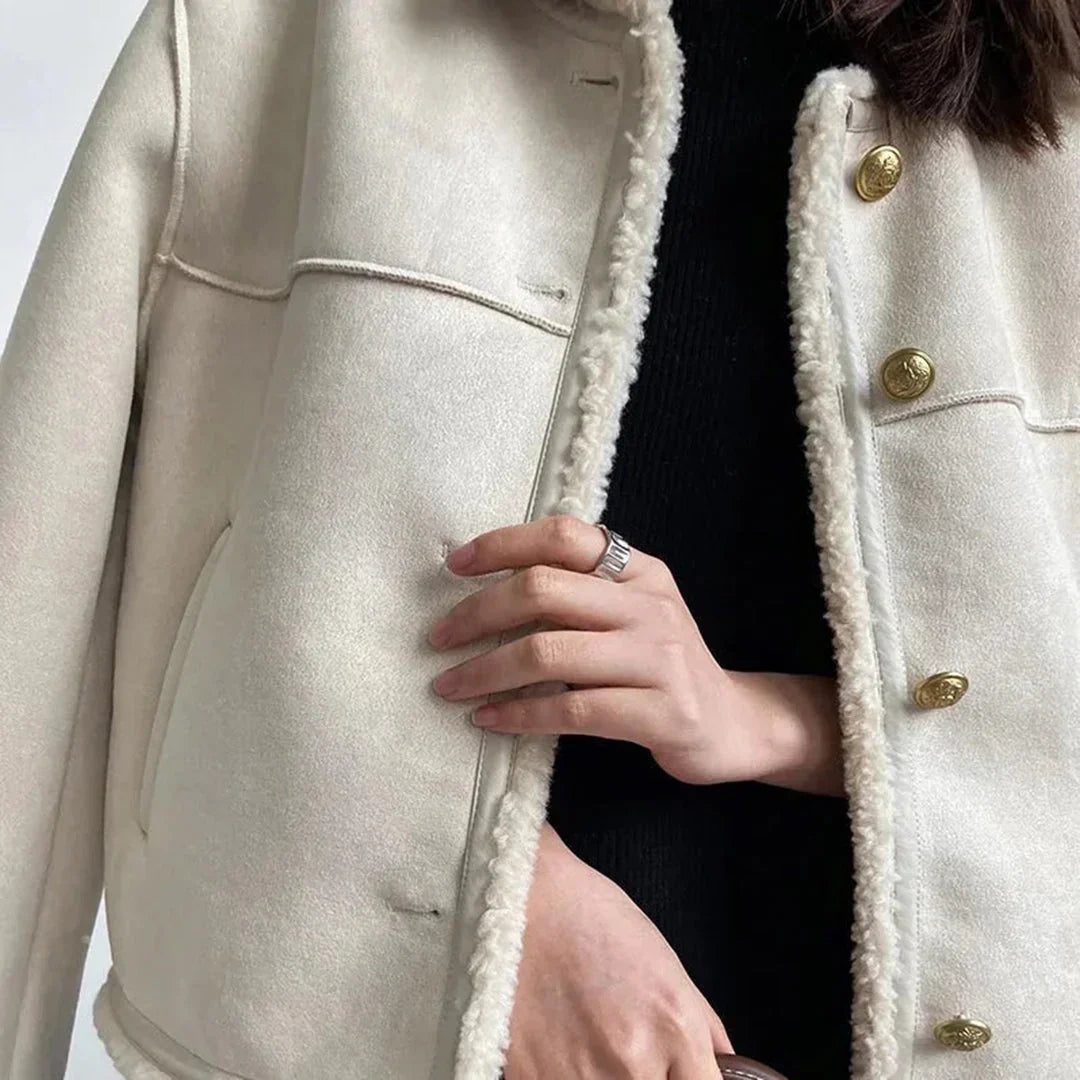 Isabella™ Shearling Button-Up Jacket