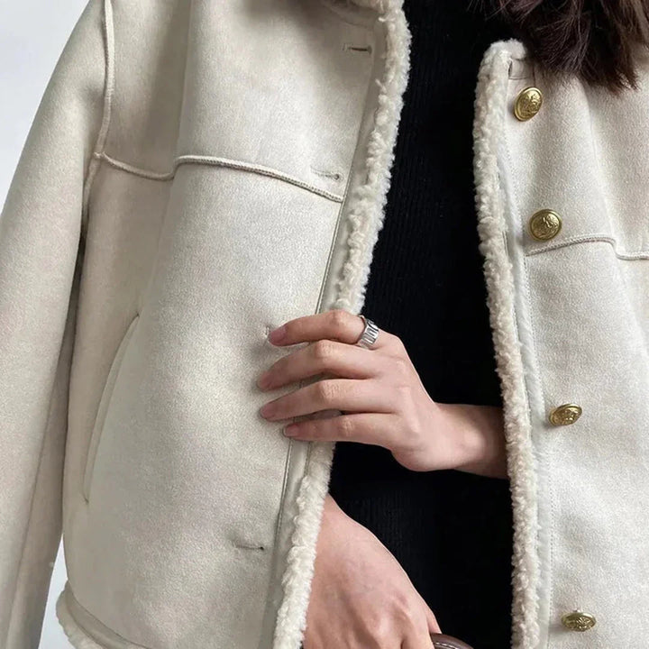 Isabella™ Shearling Button-Up Jacket