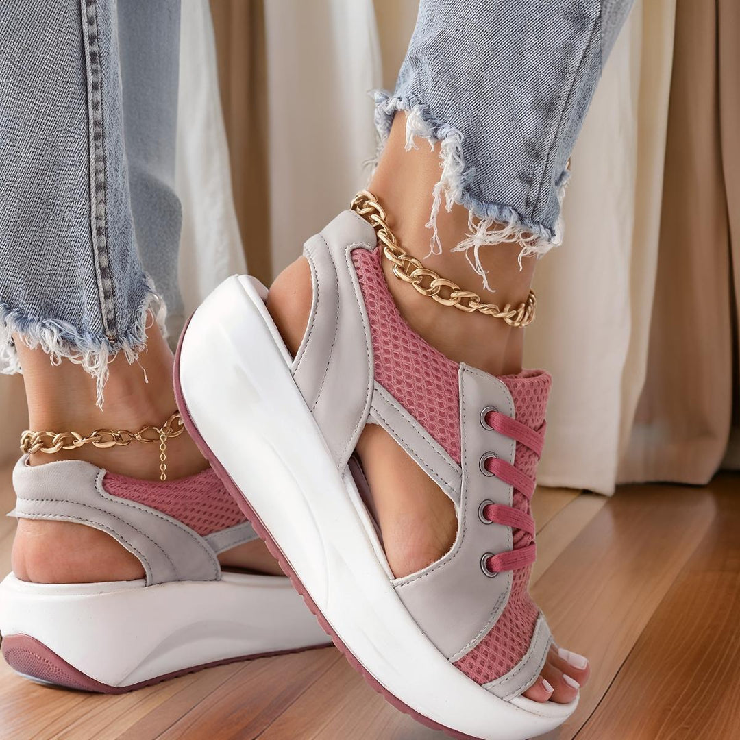 Sienna – Ortopedyczne Oddychające Damskie Buty Sportowe Sznurowane