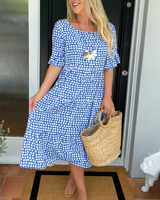 Gitte – Retro Midi Sukienka w Stylu Vintage
