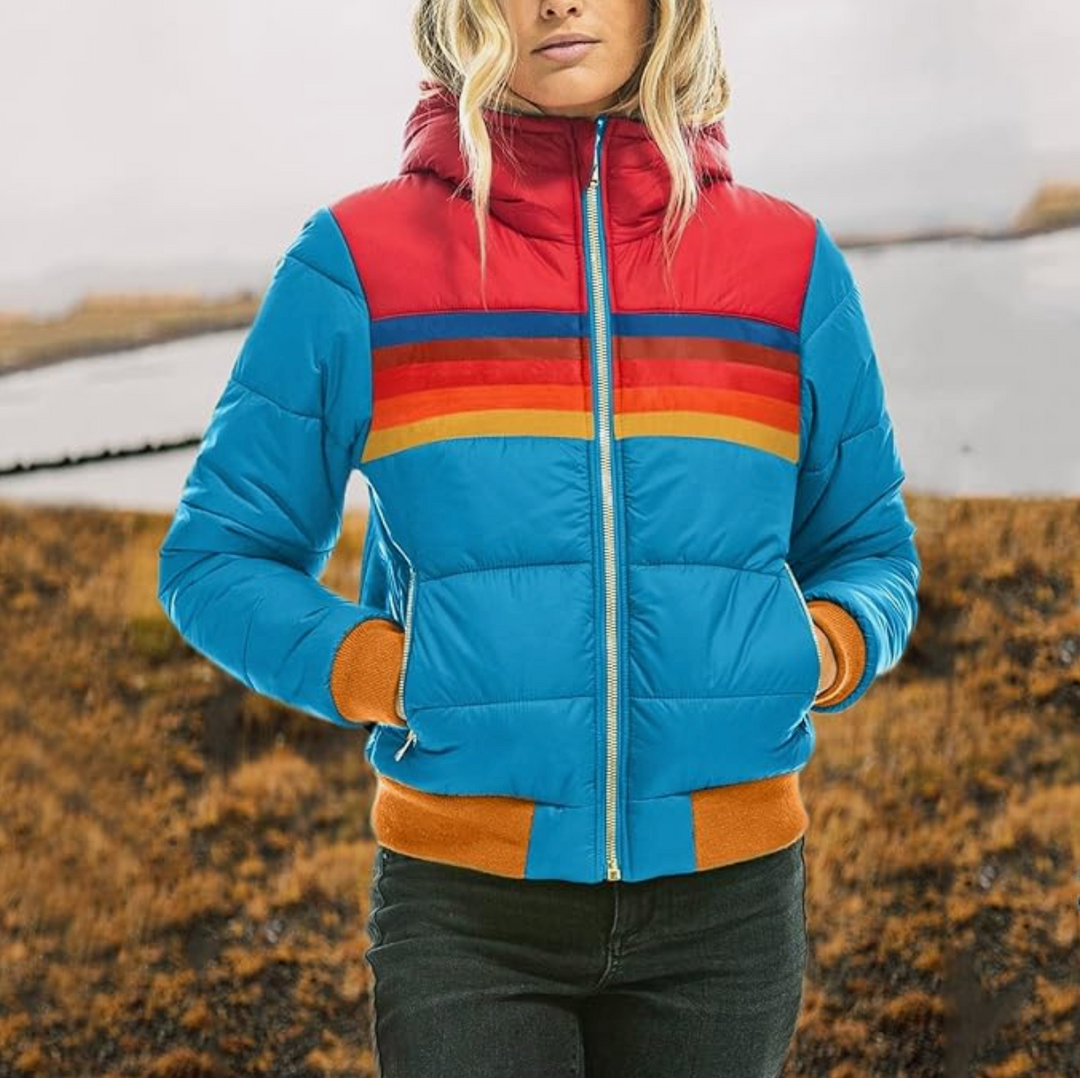 Elena™ | Retro Parka z Kapturem z Sztucznego Futra