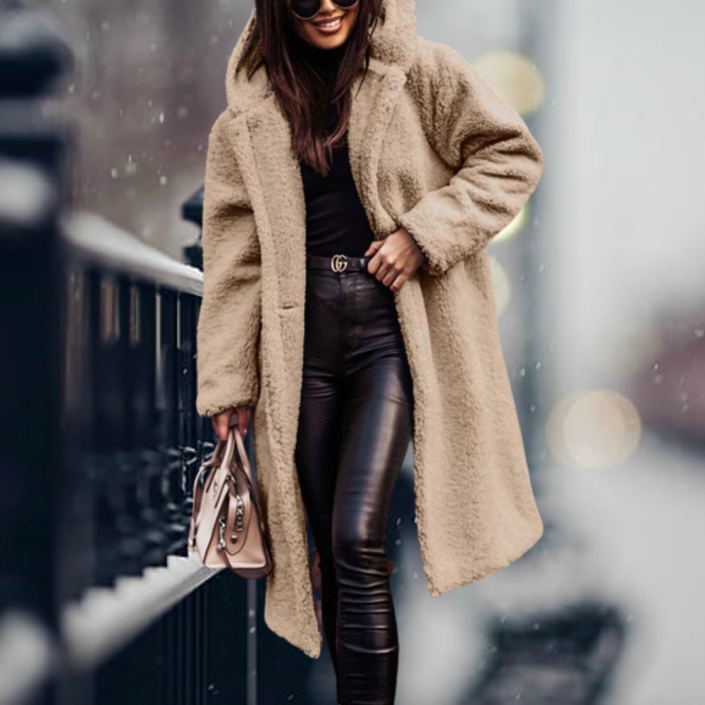 Arabella - Najbardziej przytulna elegancka kurtka z kapturem z sztucznego futra