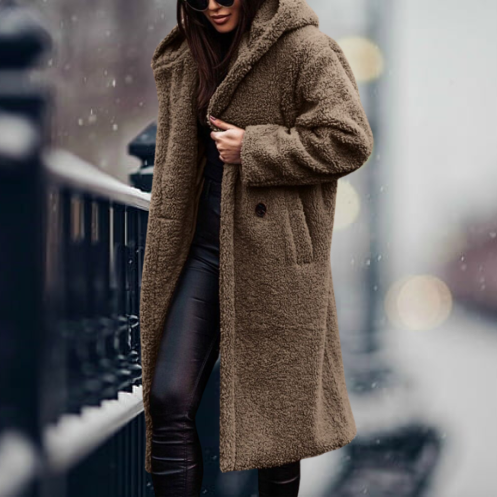 Arabella - Najbardziej przytulna elegancka kurtka z kapturem z sztucznego futra