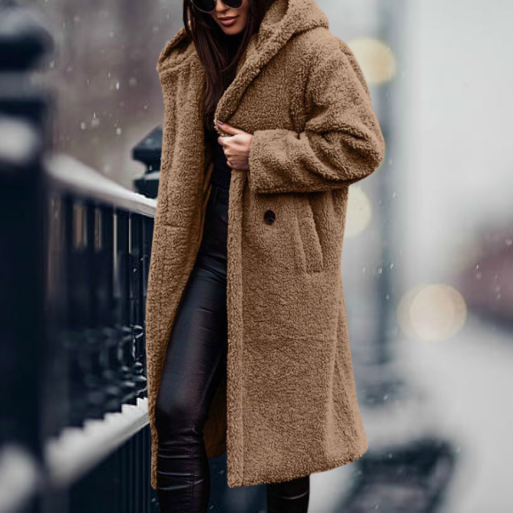 Arabella - Najbardziej przytulna elegancka kurtka z kapturem z sztucznego futra