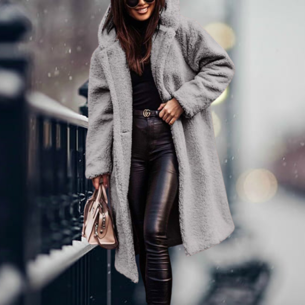Arabella - Najbardziej przytulna elegancka kurtka z kapturem z sztucznego futra