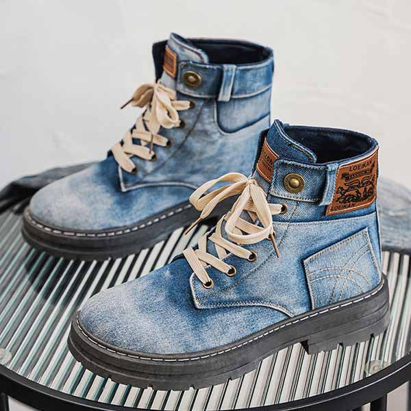 MĘSKIE TRENDY DENIMOWE WYSOKIE BOTKI MTA1880G8I
