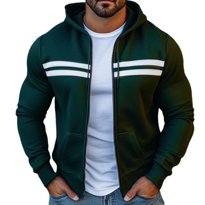 Męska Retro Casual Kurtka Sportowa z Kapturem w Kolorze 35309110TO
