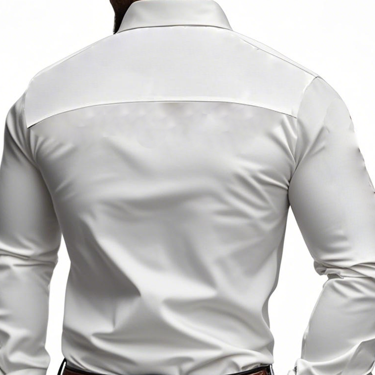 Męska klasyczna koszula w stylu amerykańskim z haftem, slim fit, bawełnowa, z długim rękawem 98153445K