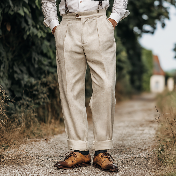 Męskie Retro Casual Bawełnowe i Lnianie Spodnie Marynarskie MTA3199G4TO