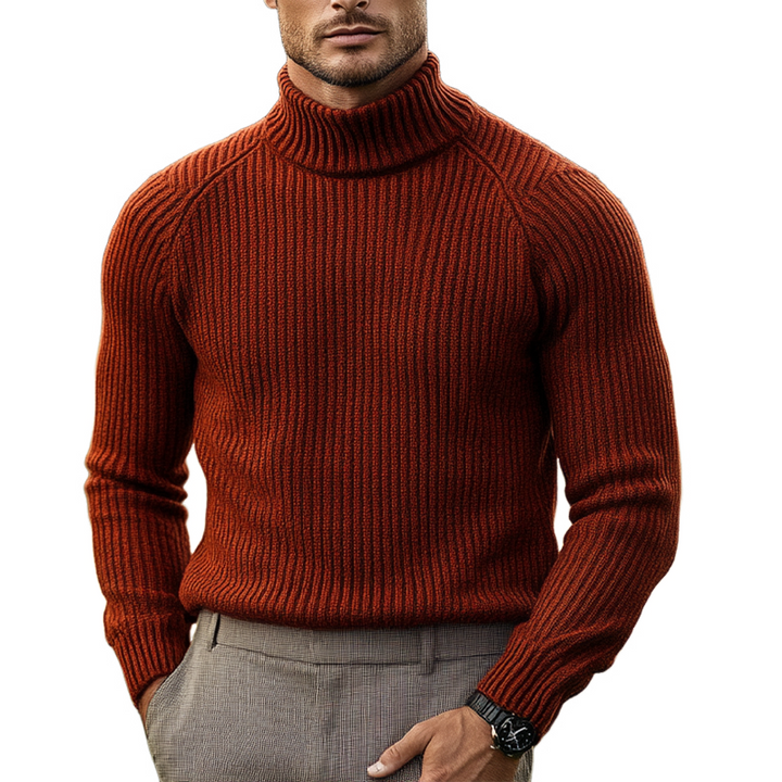 Męski sweter z golfem w jednolitym kolorze MTA2816H4X