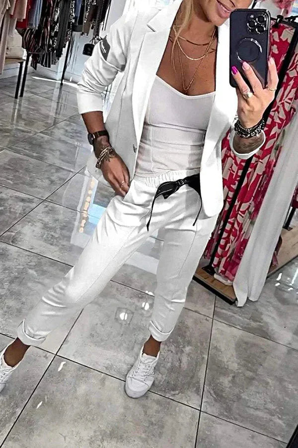 Adela - Elegancki Komplet z Marynarką i Spodniami
