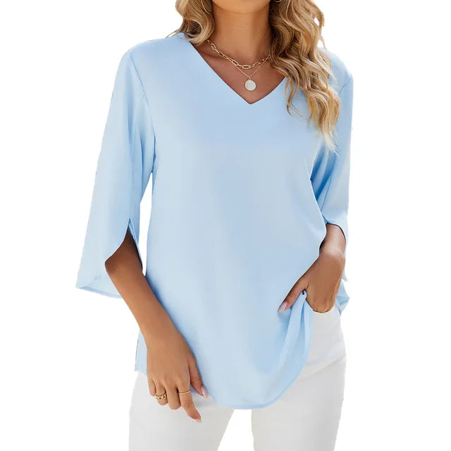 CARLA - Blouse with V-Neck
