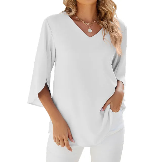CARLA - Blouse with V-Neck