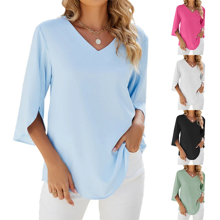 CARLA - Blouse with V-Neck