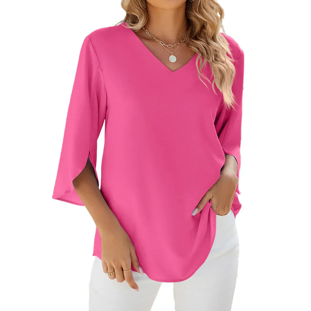 CARLA - Blouse with V-Neck