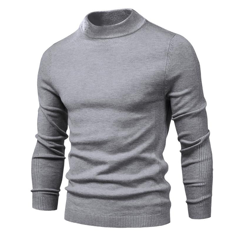 Męski sweter z golfem w jednolitym kolorze 47281568X