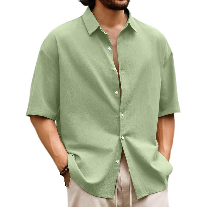 Męska Casualowa Gładka Koszula Hawaiian z Krótkim Rękawem 27590616X
