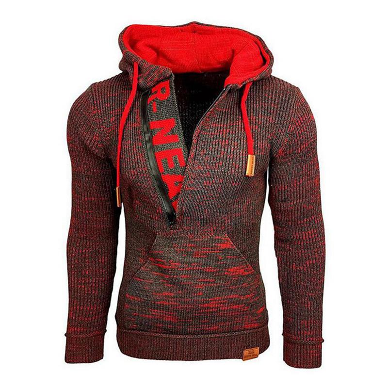 Męski Casualowy Długi Sweter z Kapturem 17002971M