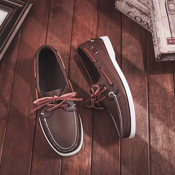 MĘSKIE SKÓRZANE BUTY ŻEGLARSKIE 41603460