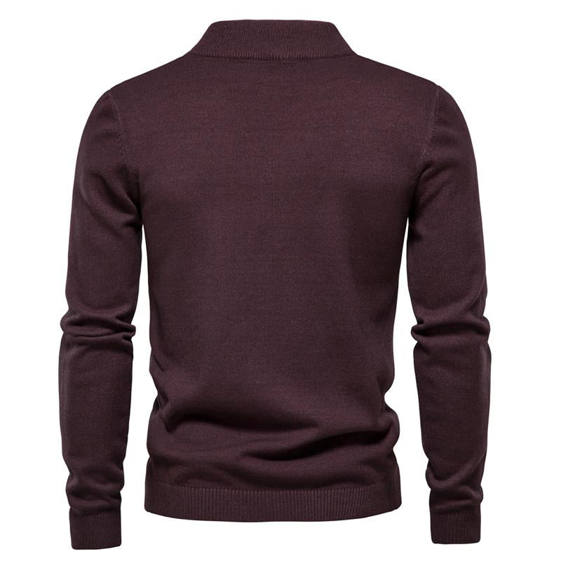 Męski sweter z golfem w jednolitym kolorze 47281568X