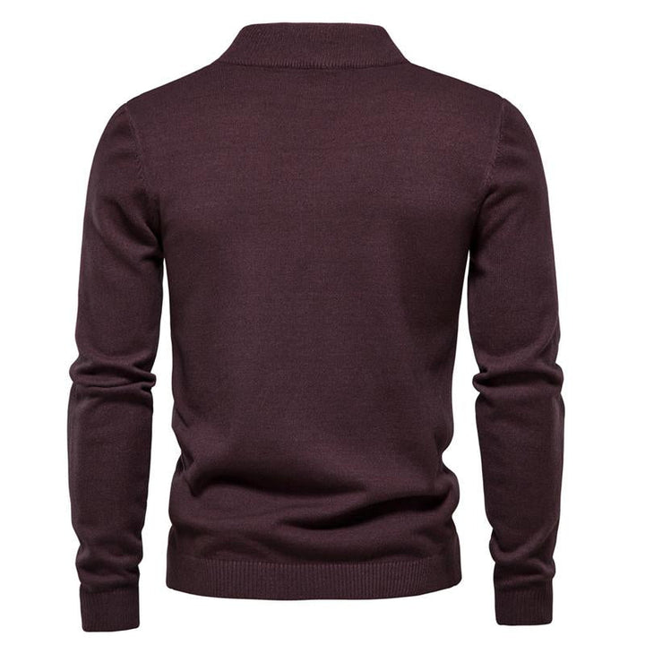 Męski sweter z golfem w jednolitym kolorze 47281568X