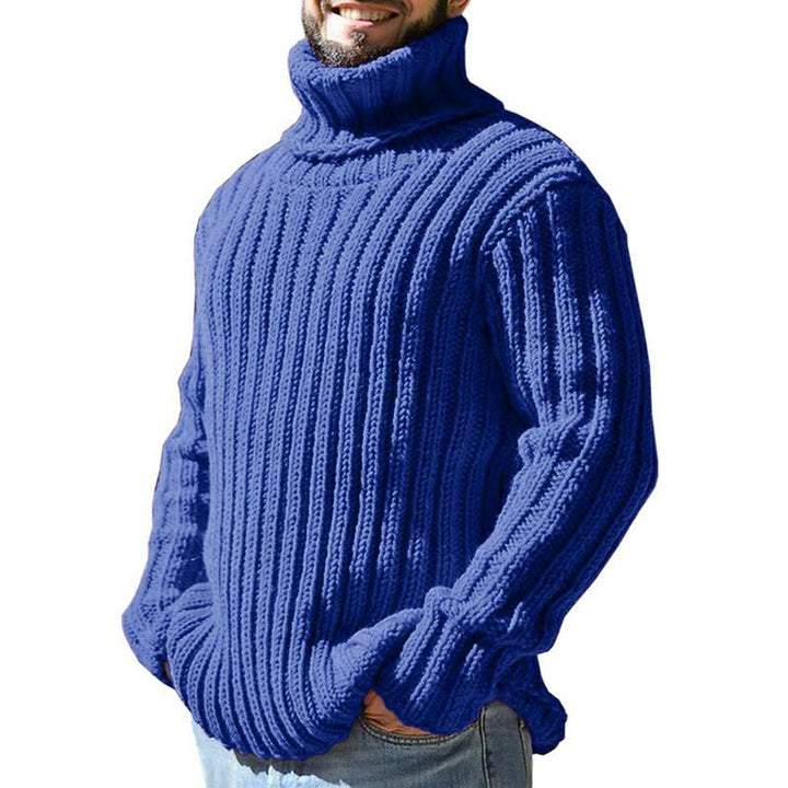 Męski sweter z golfem, slim fit, dzianinowy 65577939M