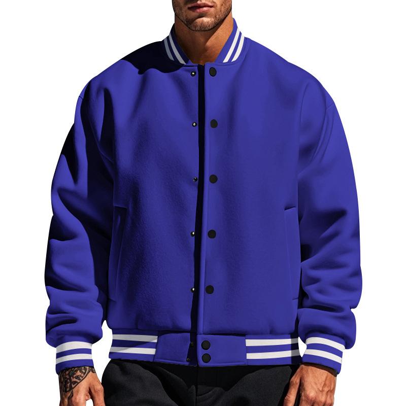 Męska Casual Kurtka Sportowa z Fleece i Stojącym Kołnierzem 44187442M