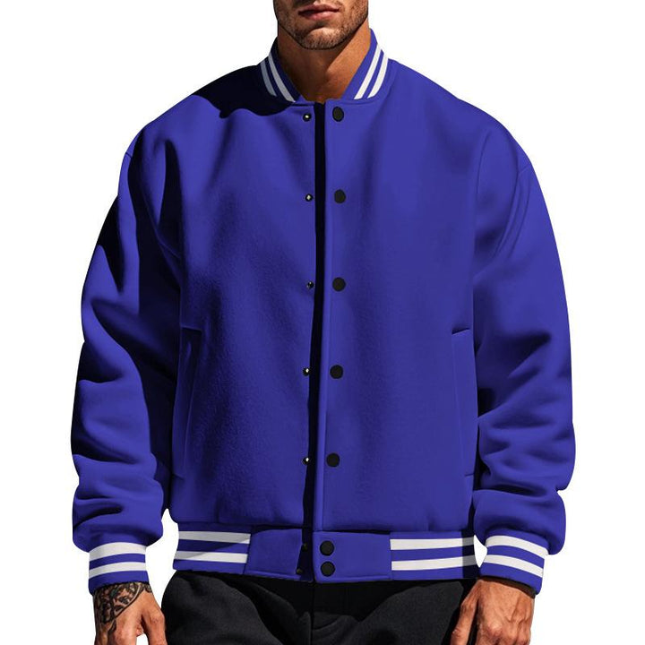 Męska Casual Kurtka Sportowa z Fleece i Stojącym Kołnierzem 44187442M