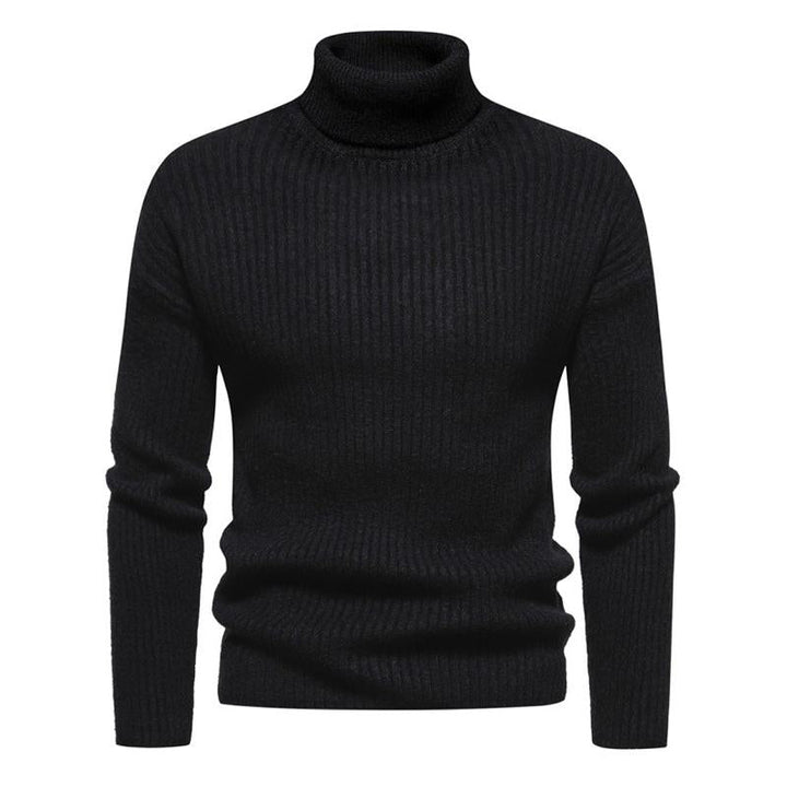 Męski sweter z golfem w jednolitym kolorze 40059462X