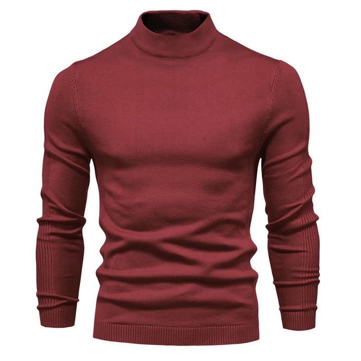 Męski sweter z golfem w jednolitym kolorze 47281568X