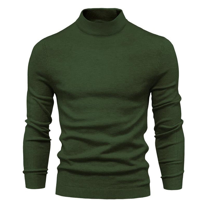 Męski sweter z golfem w jednolitym kolorze 47281568X
