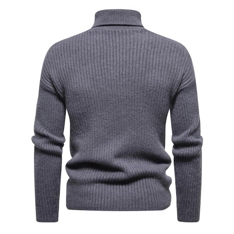Męski sweter z golfem w jednolitym kolorze 40059462X
