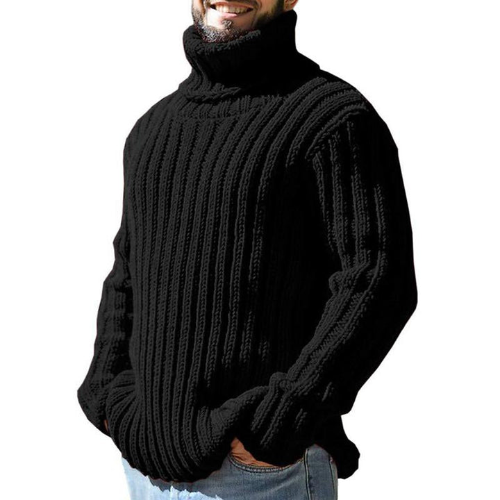 Męski sweter z golfem, slim fit, dzianinowy 65577939M