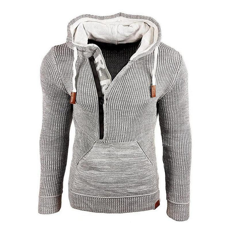 Męski Casualowy Długi Sweter z Kapturem 17002971M