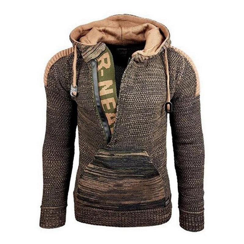 Męski Casualowy Długi Sweter z Kapturem 17002971M