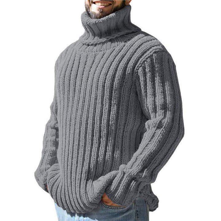 Męski sweter z golfem, slim fit, dzianinowy 65577939M