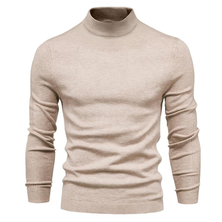 Męski sweter z golfem w jednolitym kolorze 47281568X