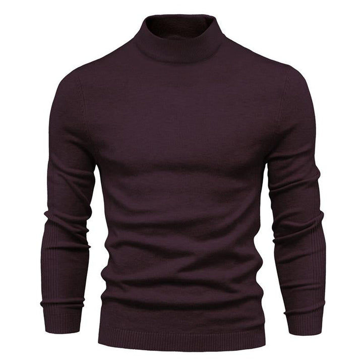 Męski sweter z golfem w jednolitym kolorze 47281568X