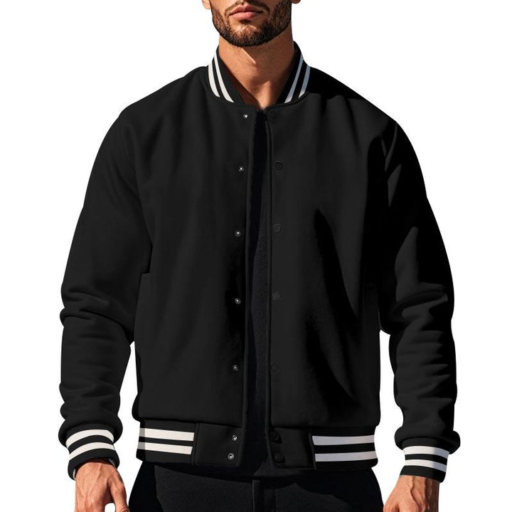Męska Casual Kurtka Sportowa z Fleece i Stojącym Kołnierzem 44187442M