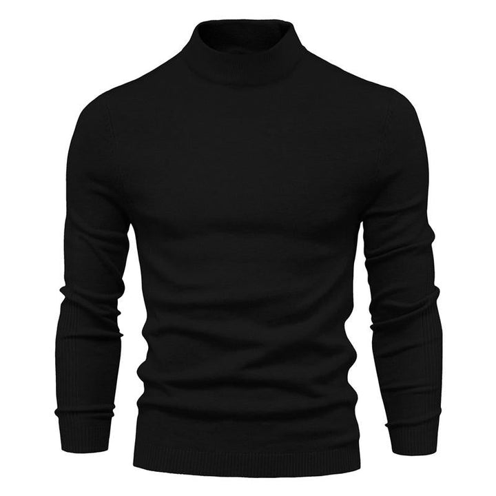 Męski sweter z golfem w jednolitym kolorze 47281568X
