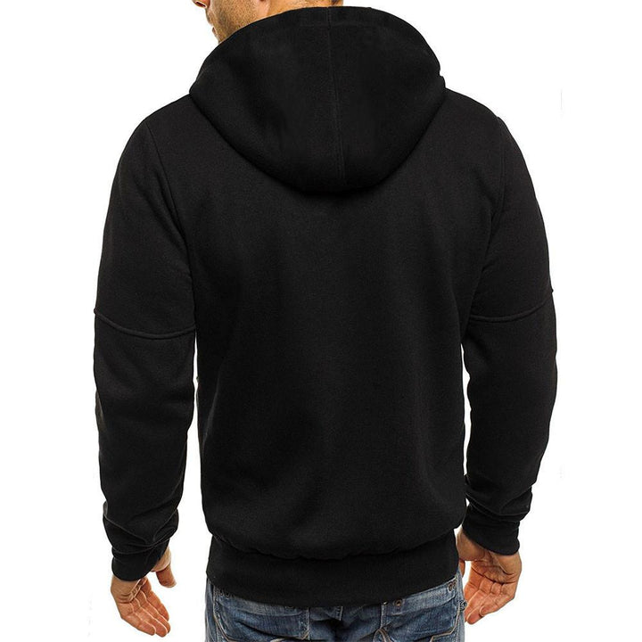 Męska Casualowa Kurtka Sportowa z Kapturem na Zamek, Slim Fit, Bawełniana Mieszanka 87031331